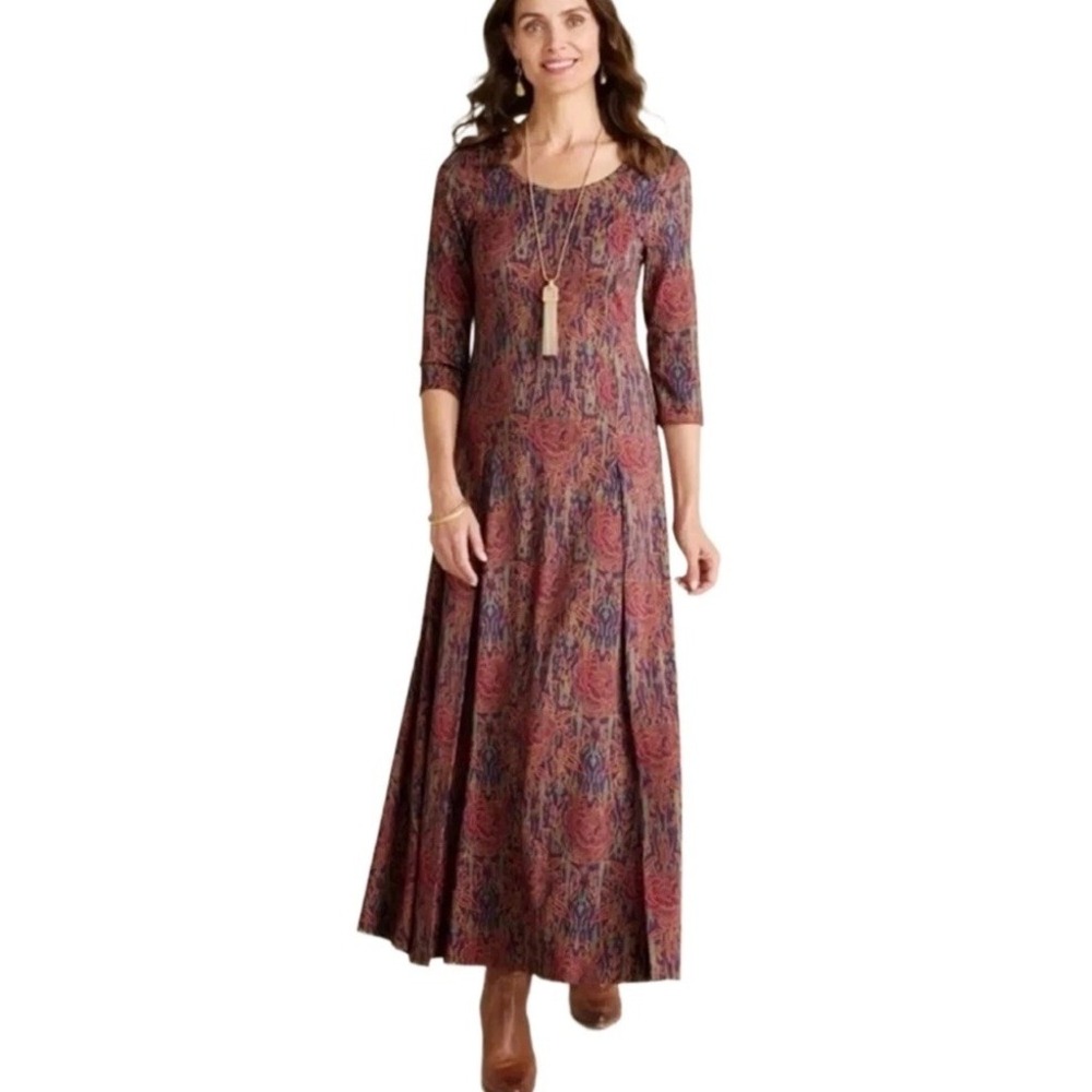 Soft Surroundings Size 1X Roses Country Cottage Rustic Boho Alcott Maxi Dress
